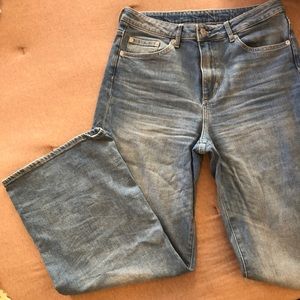 H&M High Waisted Denim Wide Leg Jeans